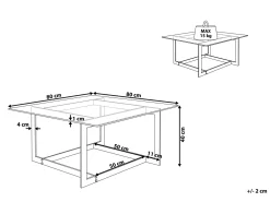 Best Sale Beliani Sohvapoyta Lasitasolla Metalli Kulta Crystal