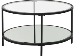Pöydät<Beliani Sohvapoyta Lasitasolla Rauta Musta Birney