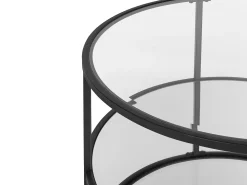 Pöydät<Beliani Sohvapoyta Lasitasolla Rauta Musta Birney