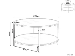 Pöydät<Beliani Sohvapoyta Lasitasolla Rauta Musta Birney