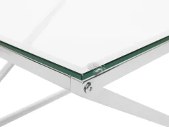 Pöydät<Beliani Sohvapoyta Lasitasolla Rosteri Hopea Beverly