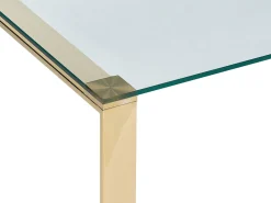 Pöydät<Beliani Sohvapoyta Lasitasolla Ruostumaton Teras Kulta Tilon