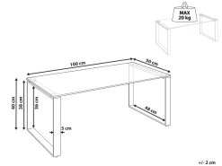 Pöydät<Beliani Sohvapoyta Lasitasolla Ruostumaton Teras Kulta Tilon