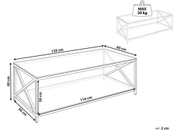 Hot Beliani Sohvapoyta Lasitasolla Ruostumaton Teras Hopea Audet