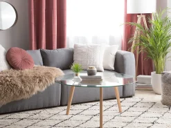 Pöydät<Beliani Sohvapoyta Lasitasolla Tammi Vaalea Puu Minnesota