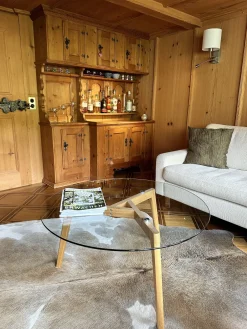 Pöydät<Beliani Sohvapoyta Lasitasolla Tammi Vaalea Puu Minnesota