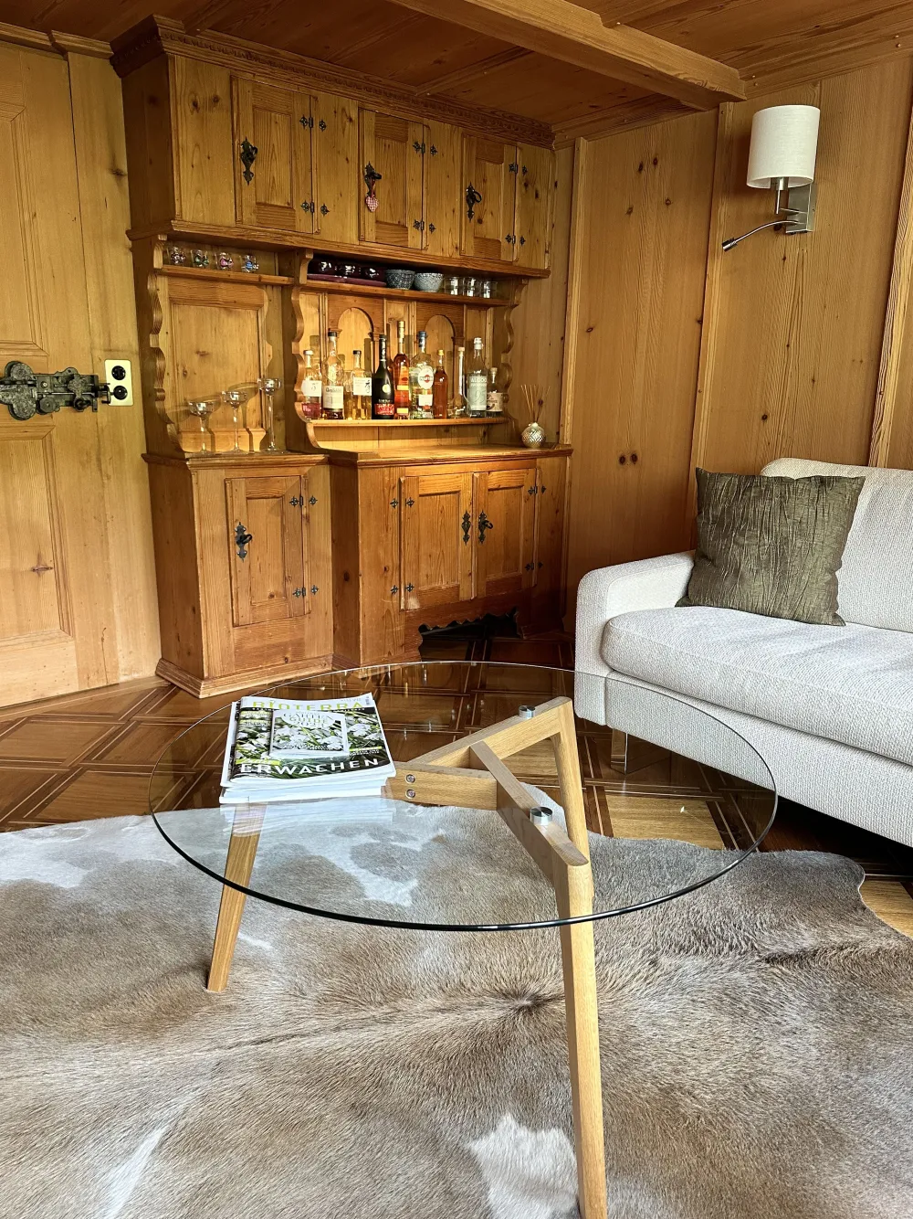 Pöydät<Beliani Sohvapoyta Lasitasolla Tammi Vaalea Puu Minnesota