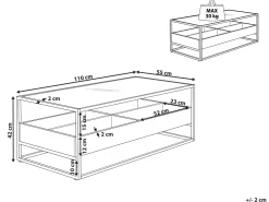 Pöydät<Beliani Sohvapoyta Lasitasolla Tumma Puu/Musta Waco