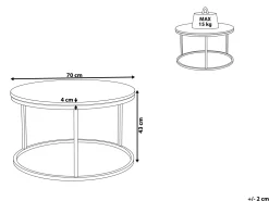 Pöydät<Beliani Sohvapoyta Marmorikuvio Beige/Kulta Coral