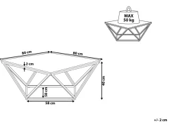 Pöydät<Beliani Sohvapoyta Marmorikuvio Beige/Musta Malibu