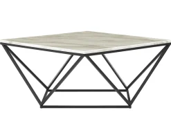 Pöydät<Beliani Sohvapoyta Marmorikuvio Beige/Musta Malibu