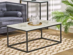 Cheap Beliani Sohvapoyta Marmorikuvio Beige/Musta Delano