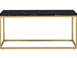 Pöydät<Beliani Sohvapoyta Marmorikuvio Musta/Kulta Delano