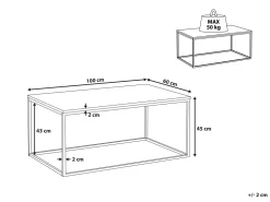 Pöydät<Beliani Sohvapoyta Marmorikuvio Musta/Kulta Delano