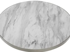 Cheap Beliani Sohvapoyta Marmorikuvio Valkoinen/Hopea Ramona