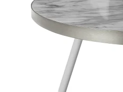 Cheap Beliani Sohvapoyta Marmorikuvio Valkoinen/Hopea Ramona