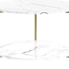 Pöydät<Beliani Sohvapoyta Marmorikuvio Valkoinen/Kulta Reva