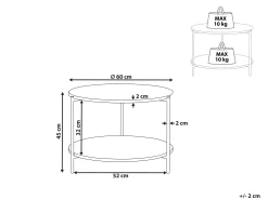 Pöydät<Beliani Sohvapoyta Marmorikuvio Valkoinen/Kulta Reva