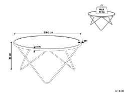 Discount Beliani Sohvapoyta Metalli Marmorikuvio Valkoinen/Kulta Meridian Ii
