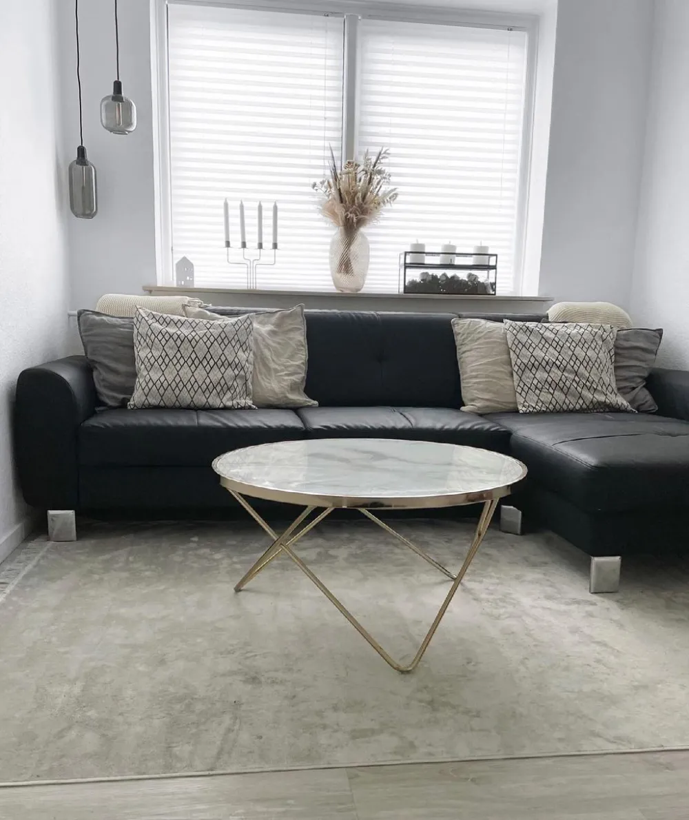 Discount Beliani Sohvapoyta Metalli Marmorikuvio Valkoinen/Kulta Meridian Ii