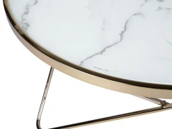 Discount Beliani Sohvapoyta Metalli Marmorikuvio Valkoinen/Kulta Meridian Ii