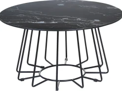 Pöydät<Beliani Sohvapoyta Metalli Marmorikuvio Musta Bernie