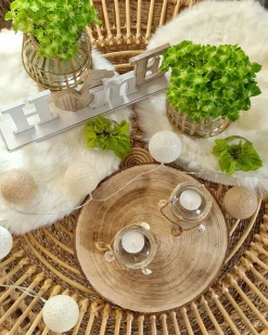 Pöydät<Beliani Sohvapoyta Rottinki Luonnonvari Limni