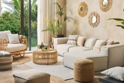 Pöydät<Beliani Sohvapoyta Rottinki Luonnonvari Limni