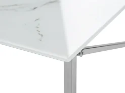 Pöydät<Beliani Sohvapoyta Ruostumaton Teras Marmorikuvio Valkoinen/Hopea Emporia