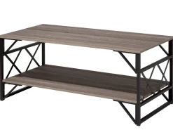 Pöydät<Beliani Sohvapoyta Ruskeanharmaa/Musta Bolton