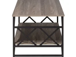 Pöydät<Beliani Sohvapoyta Ruskeanharmaa/Musta Bolton