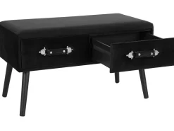 Sale Beliani Sohvapoyta Sametti 2 Laatikkoa Musta Amtrak