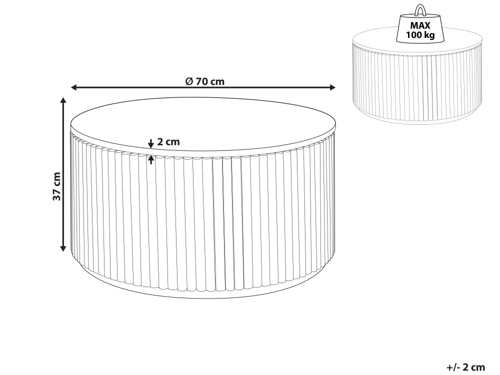 Best Sale Beliani Sohvapoyta Säilytystila Vaalea Puu/Musta Kirkwood