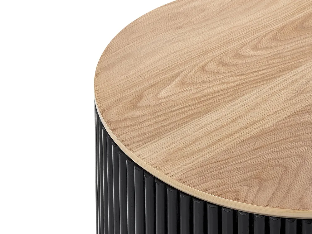 Best Sale Beliani Sohvapoyta Säilytystila Vaalea Puu/Musta Kirkwood