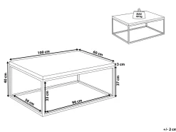 Best Beliani Sohvapoyta Tiikki Vaalea Puu/Musta Provo Ii