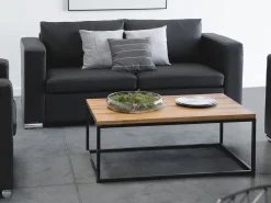 Best Beliani Sohvapoyta Tiikki Vaalea Puu/Musta Provo Ii