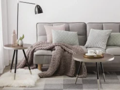 Pöydät<Beliani Sohvapoyta Tumma Puu/Hopea Ramona