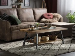 Pöydät<Beliani Sohvapoyta Tumma Puu/Musta Carlin