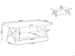 Pöydät<Beliani Sohvapoyta Tumma Puu/Musta Carlin