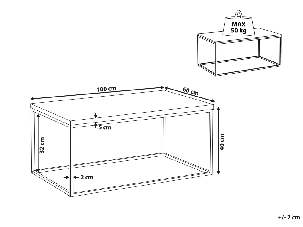 Pöydät<Beliani Sohvapoyta Vaalea Puu/Musta Delano