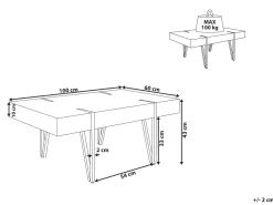 Pöydät<Beliani Sohvapoyta Vaaleanharmaa/Musta Adena