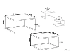Cheap Beliani Sohvapoytasetti Rosteri Marmorikuvio Valkoinen/Hopea 2 Kpl Brea