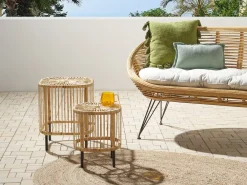 Pöydät<Beliani Sohvapoytasetti Rottinki Luonnonvari 2 Kpl Cesenatico