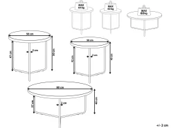 Hot Beliani Sohvapoytasetti Vaalea Puu/Musta 3 Kpl Melody