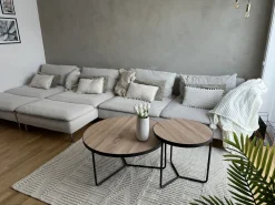 Hot Beliani Sohvapoytasetti Vaalea Puu/Musta 3 Kpl Melody