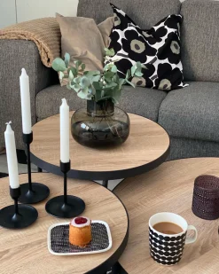 Hot Beliani Sohvapoytasetti Vaalea Puu/Musta 3 Kpl Melody