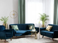 Sohvat<Beliani Sohvaryhma Samettinen Sininen Bodo