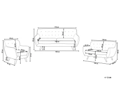 Sohvat<Beliani Sohvaryhma Samettinen Sininen Bodo