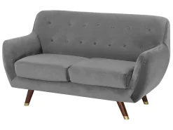 Shop Beliani Sohvaryhma Samettinen Vaaleanharmaa Bodo