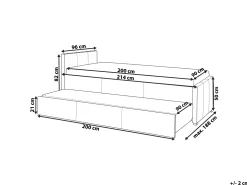 Best Beliani Sohvasanky Kangas Lisavuode Tummanharmaa 90 X 200 Cm Marmande